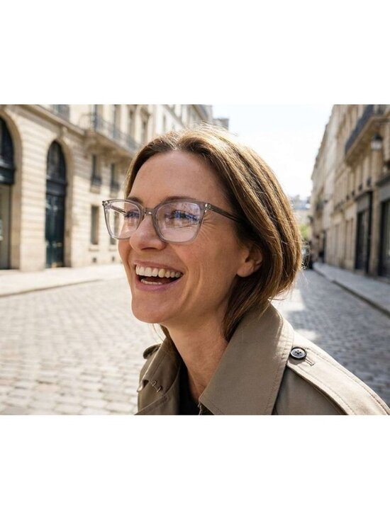 Saint Laurent SL669 001 Eyeglasses Shiny Beige 54mm Cat Eye Frame main image 4